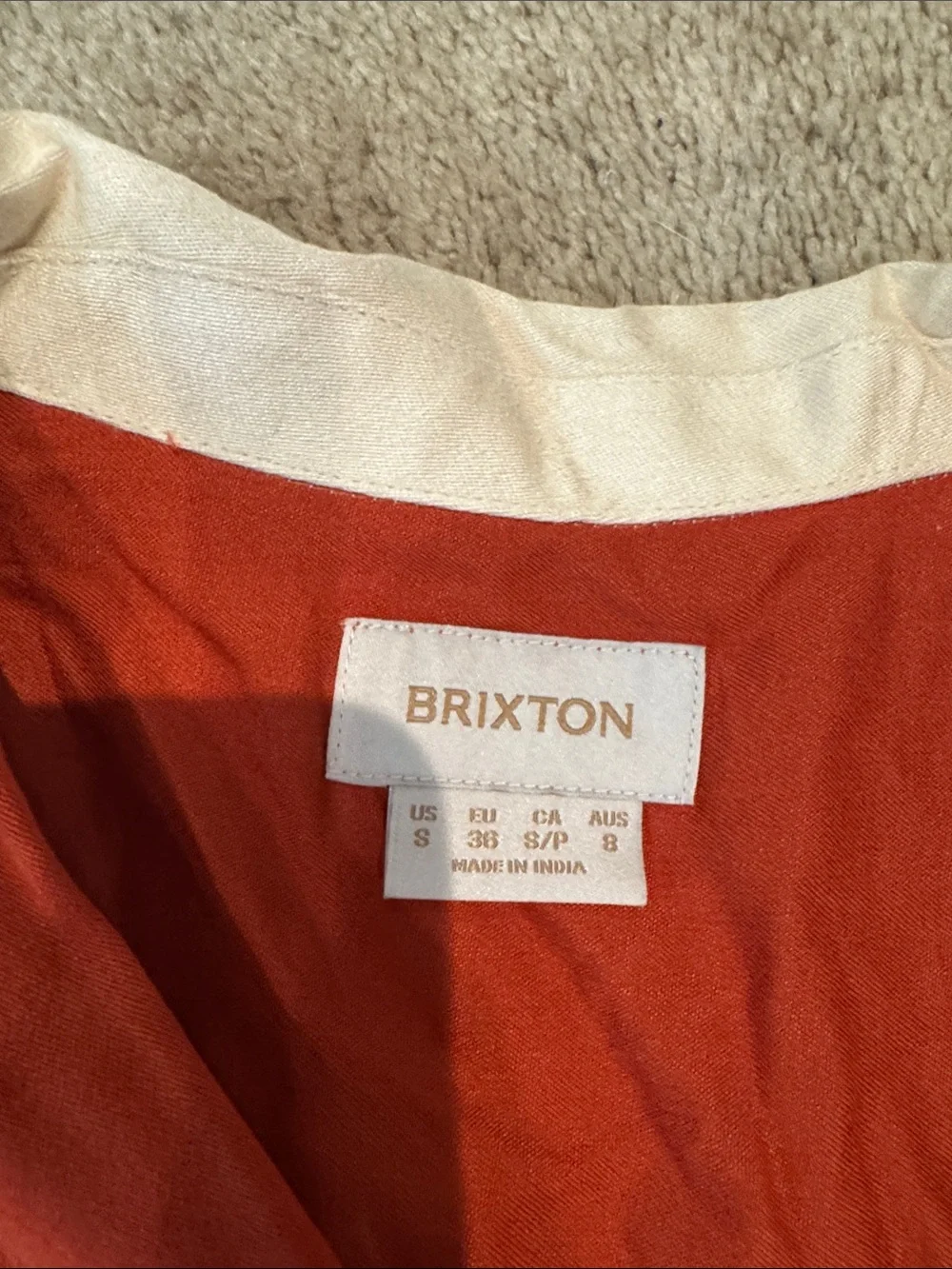 Brixton Burnt Orange Short Sleeve Button bowling Set with Cream Trim